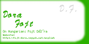 dora fojt business card